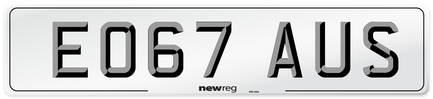 EO67 AUS Number Plate from New Reg